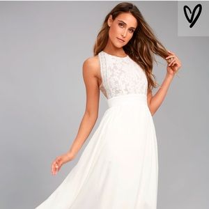 Forever and Always White Lace Maxi Dress